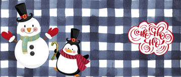 Immagine di Natale Pupazzo Di Neve Con Pinguino Ho Ho Ho